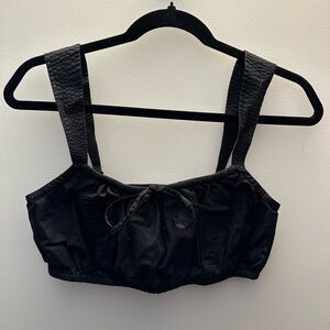 Sunday Best Charcoal Tie-Front Top